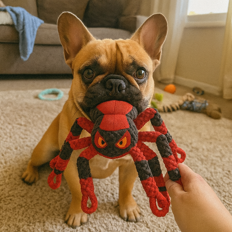 Large Dog Toy – Red Spider
