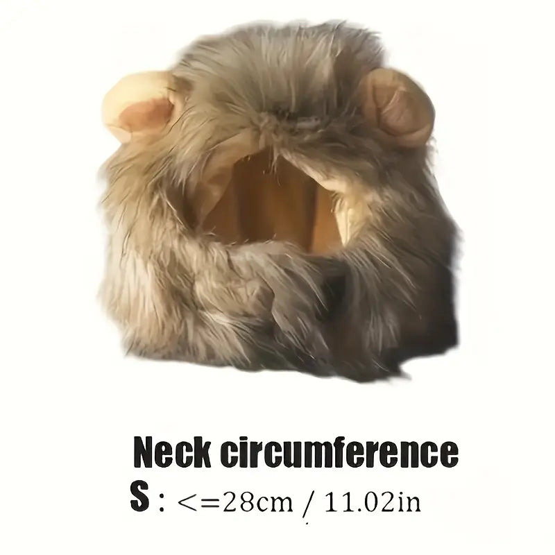 Lion Mane Pet Wig – Realistic Cat & Dog Costume - Small