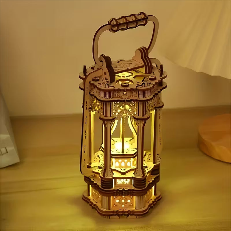 3D Wooden Puzzle Kit – Classic Lantern Model for DIY Assembly & Display