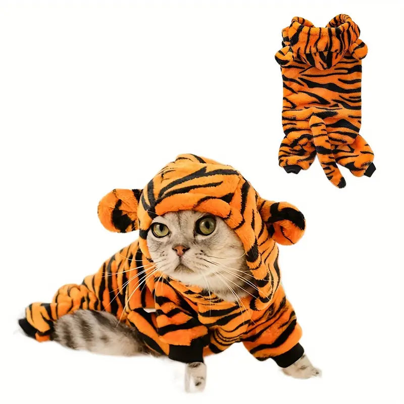 Cozy Pet Tiger Hoodie – Warm Animal Costume for Dogs