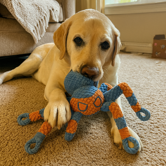 Large Dog Toy – Blue Spider