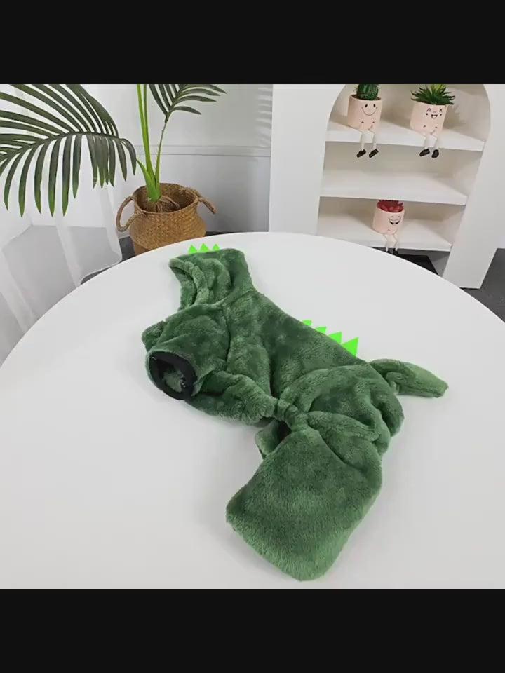 Adorable Dog Dinosaur Costume – Cozy Knit Hoodie